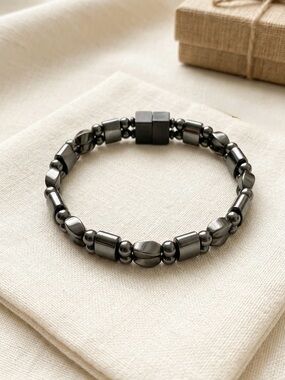 Magnetic Hematite Therapy Bracelet Minimalist Unisex